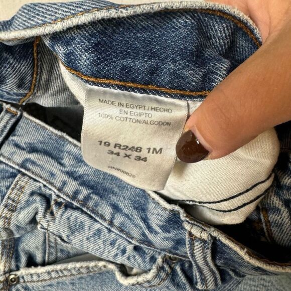 Vintage Y2K Cut Off Carpenter Denim Shorts CE Schmidt Workwear Jean Shorts 34X34 - Picture 4 of 10